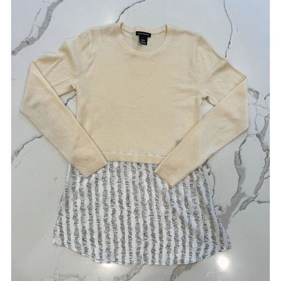 Club Monaco Azadeh Merino Wool Layered Top in Ivory Size XS - Picture 1 of 4